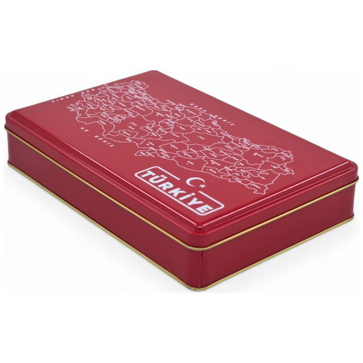 Custom Printed 170x260x45 mm Matte Red Rectangular Tin Box