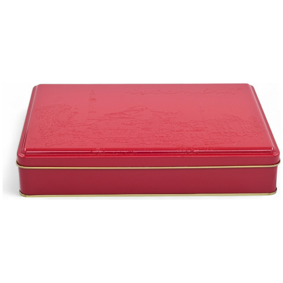 Custom Printed 170x260x45 mm Matte Red Rectangular Tin Box