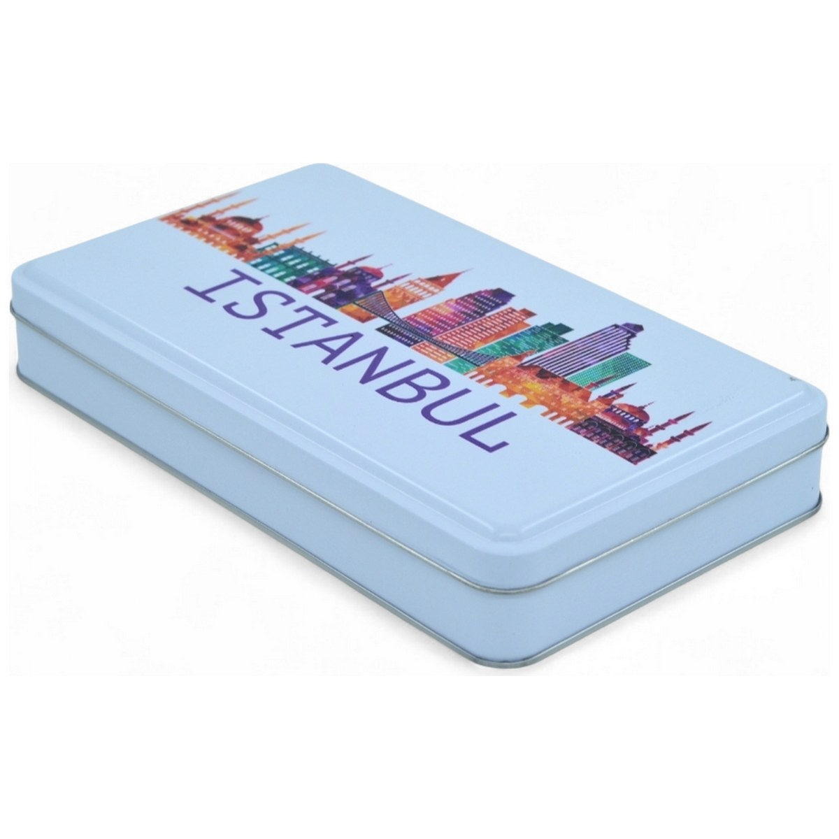 Custom Printed 170x260x40 mm Matte White Rectangular Tin Box