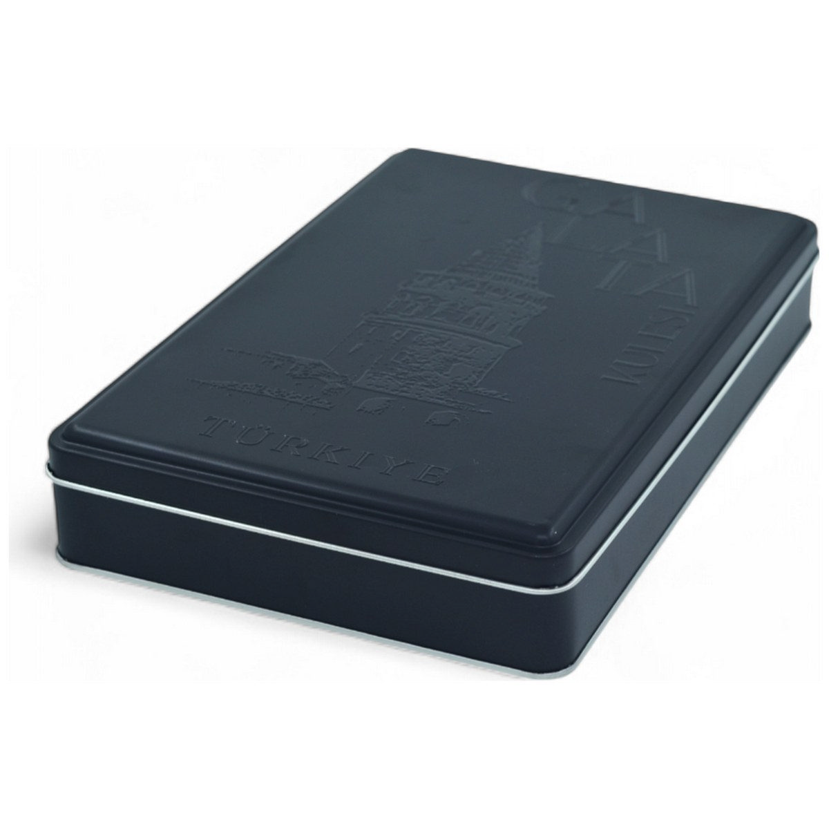 Custom Printed 170x260x40 mm Matte Black Rectangular Tin Box