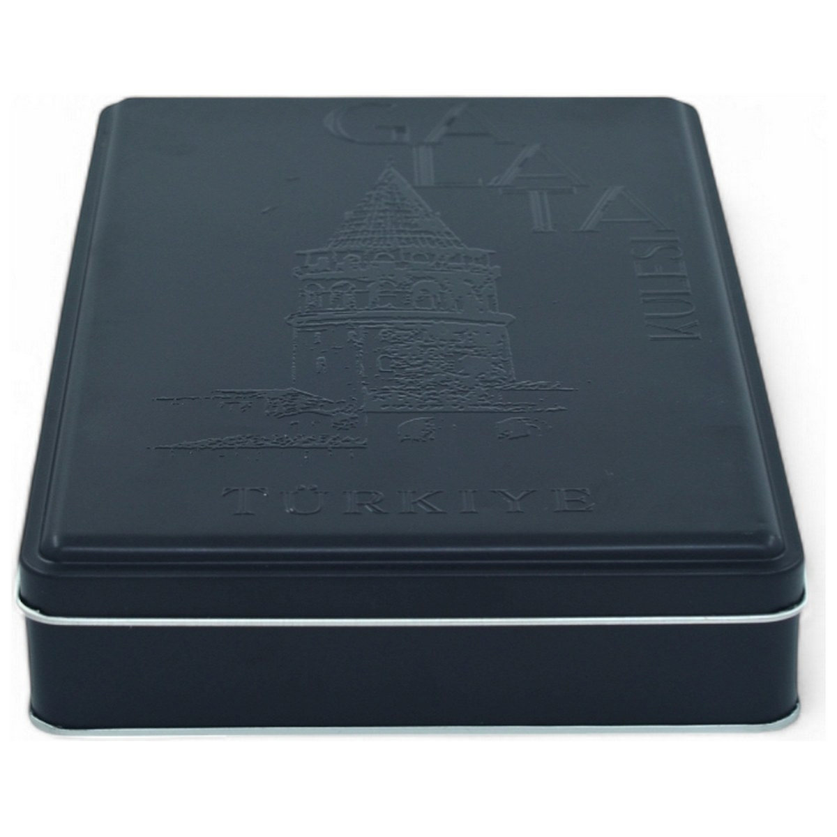 Custom Printed 200x300x46 mm Matte Black Rectangular Tin Box