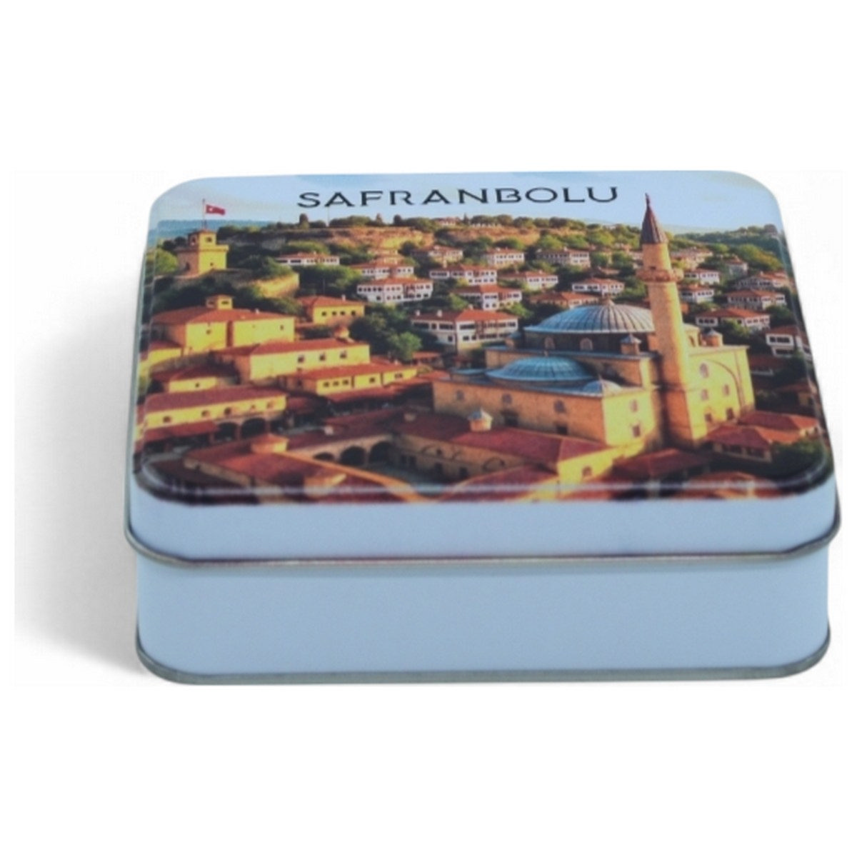 Custom Printed 120x120x40 mm Matte White Square Tin Box