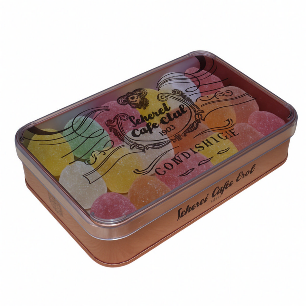 Custom Printed 103x166x36 mm Matte Bronze Box with Crystal Lid