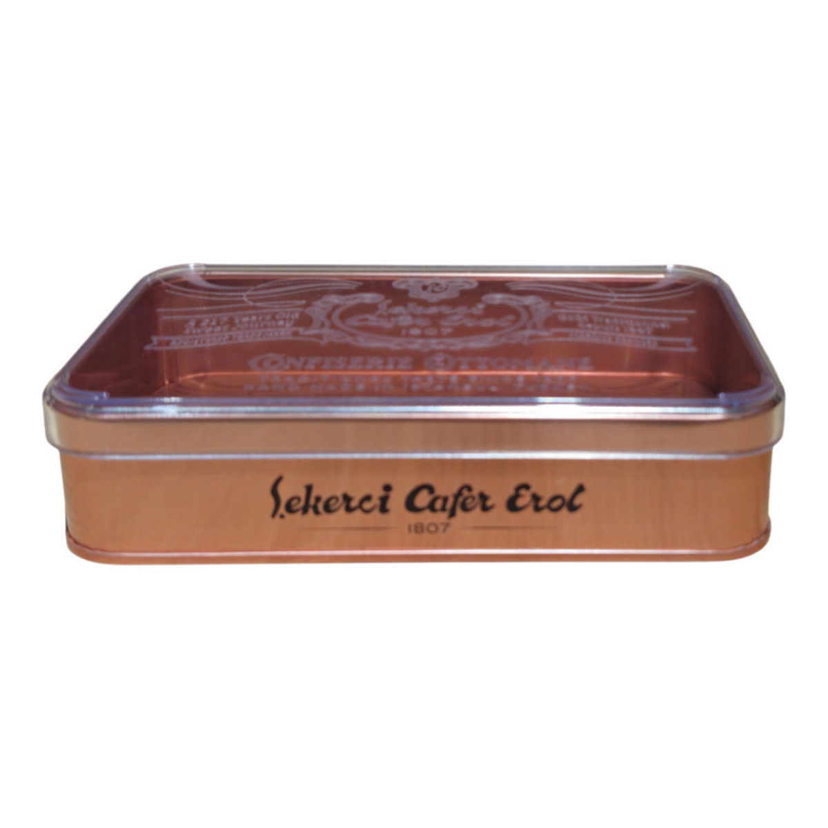 Custom Printed 75x100x40 mm Matte Bronze Box with Crystal Lid