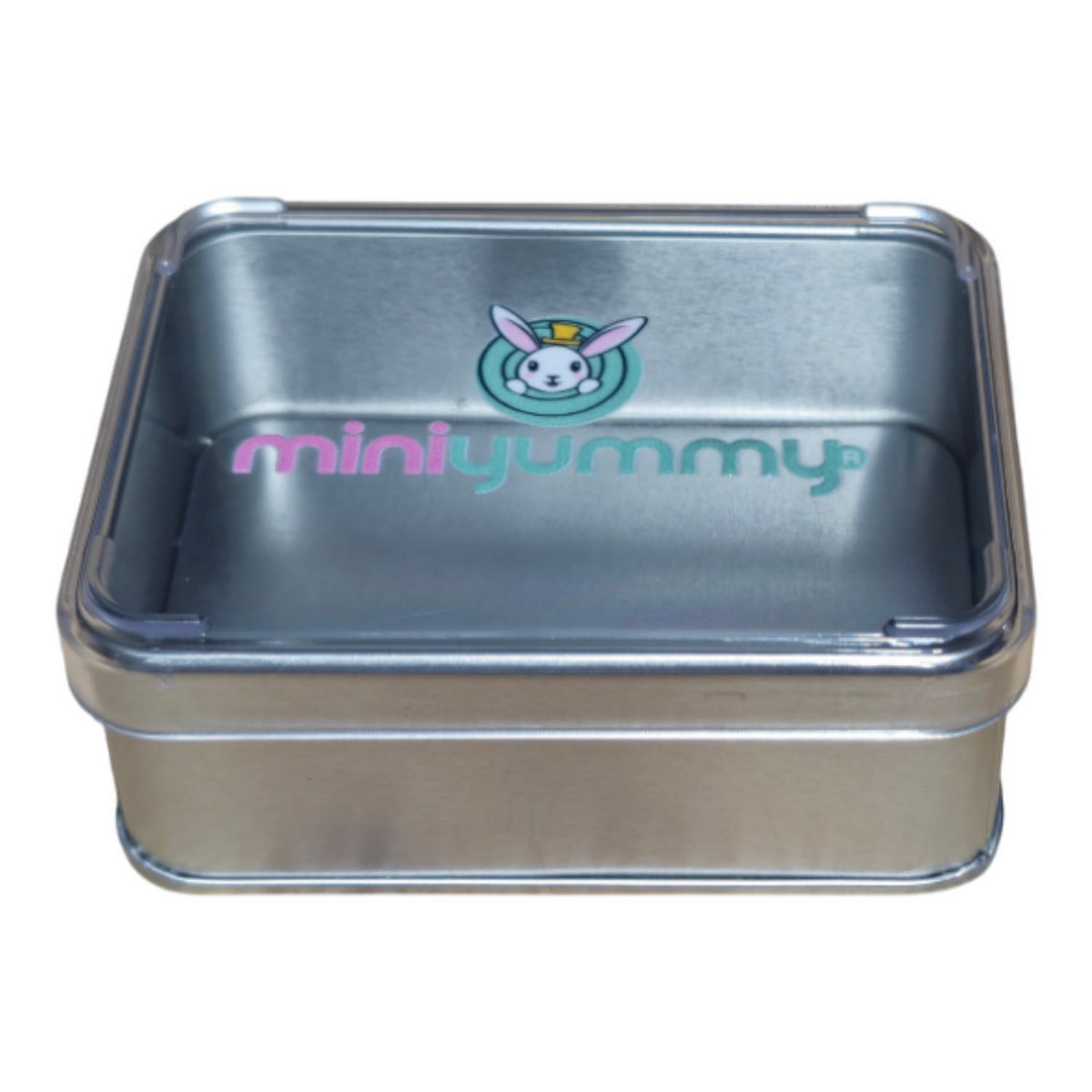 Custom Printed 75x100x40 mm Matte Silver Box with Crystal Lid