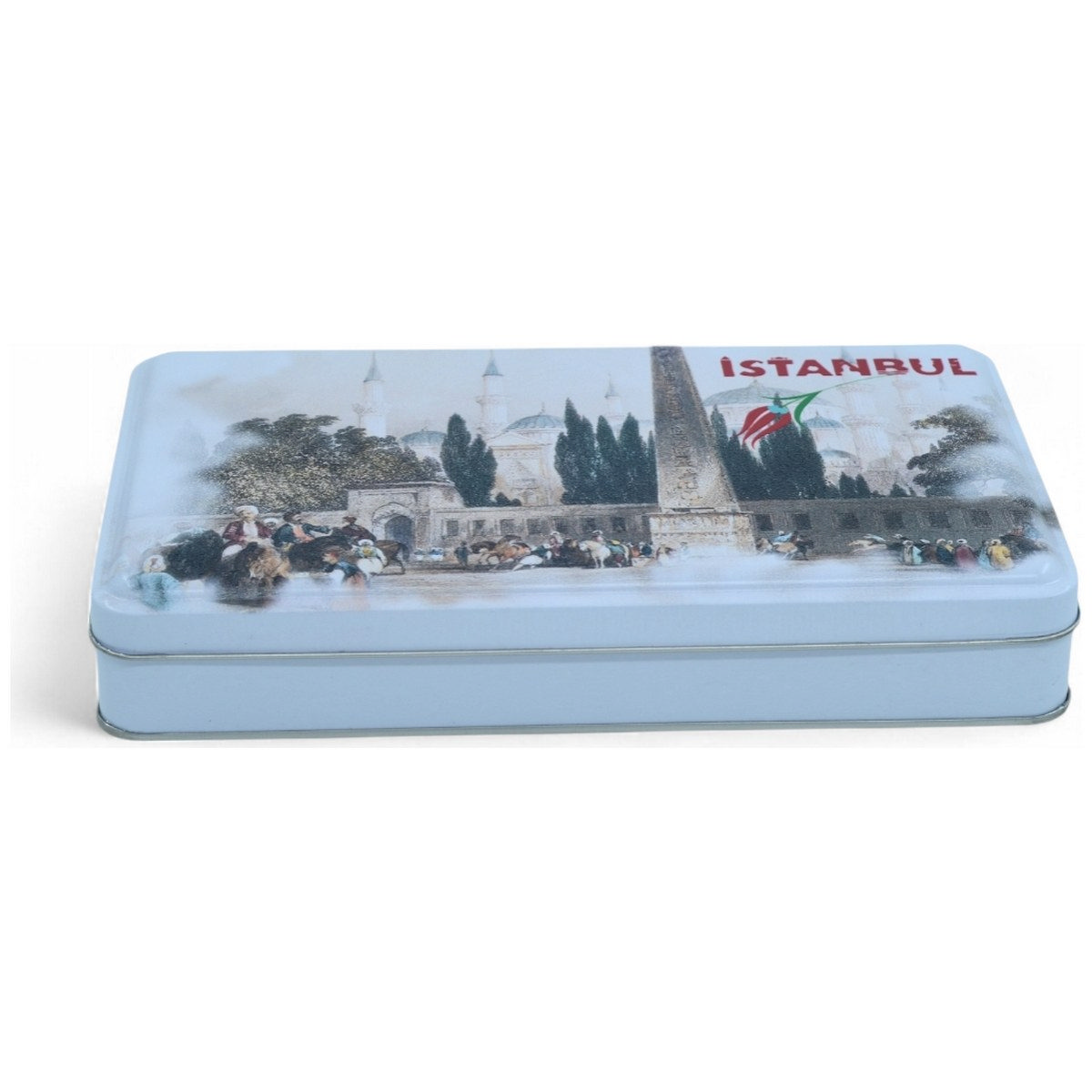 Custom Printed 140x240x45 mm Matte White Rectangular Tin Box