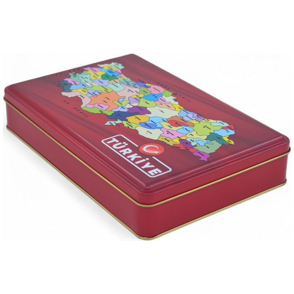 Custom Printed 135x190x45 mm Matte Red Rectangular Tin Box