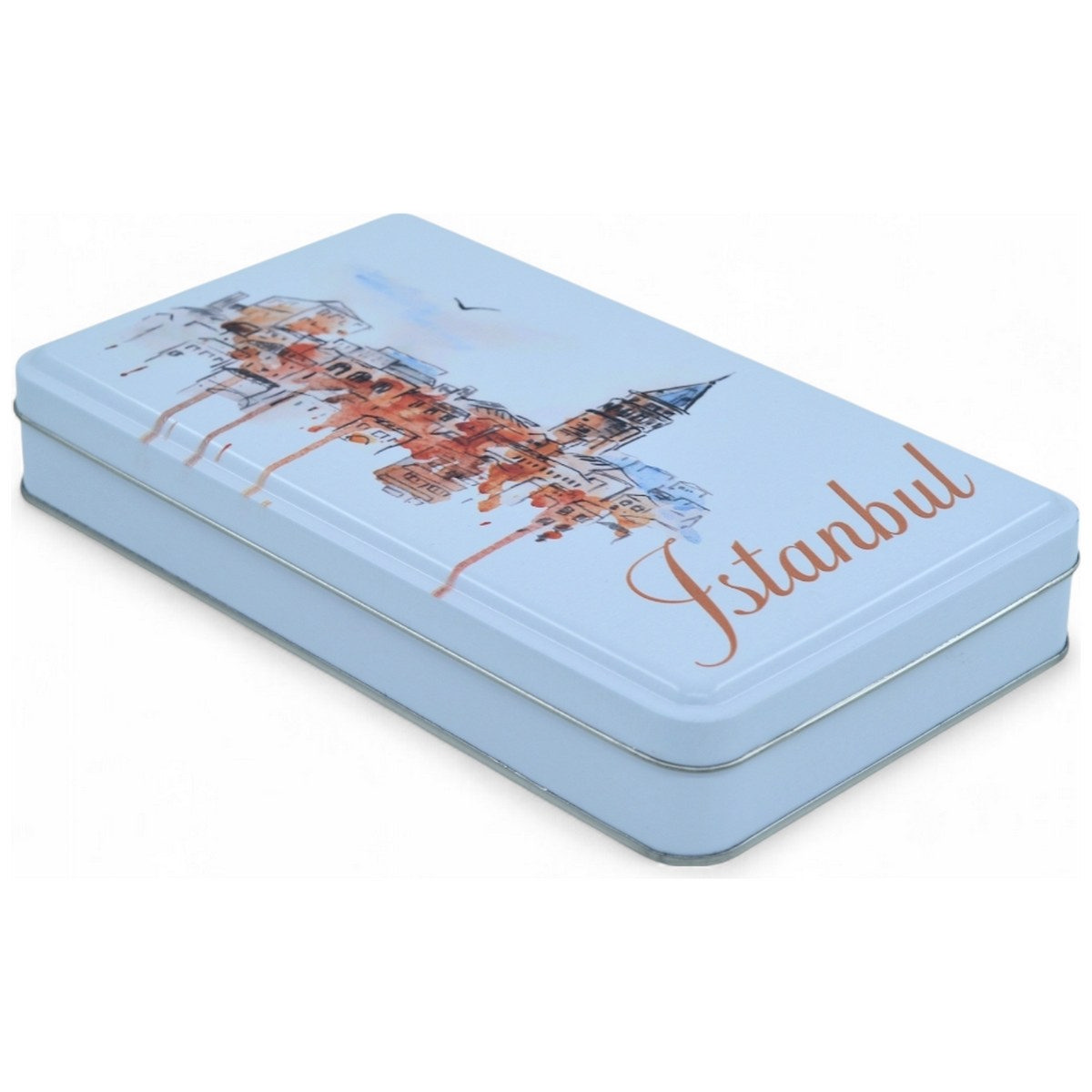 Custom Printed 135x190x45 mm Matte White Rectangular Tin Box