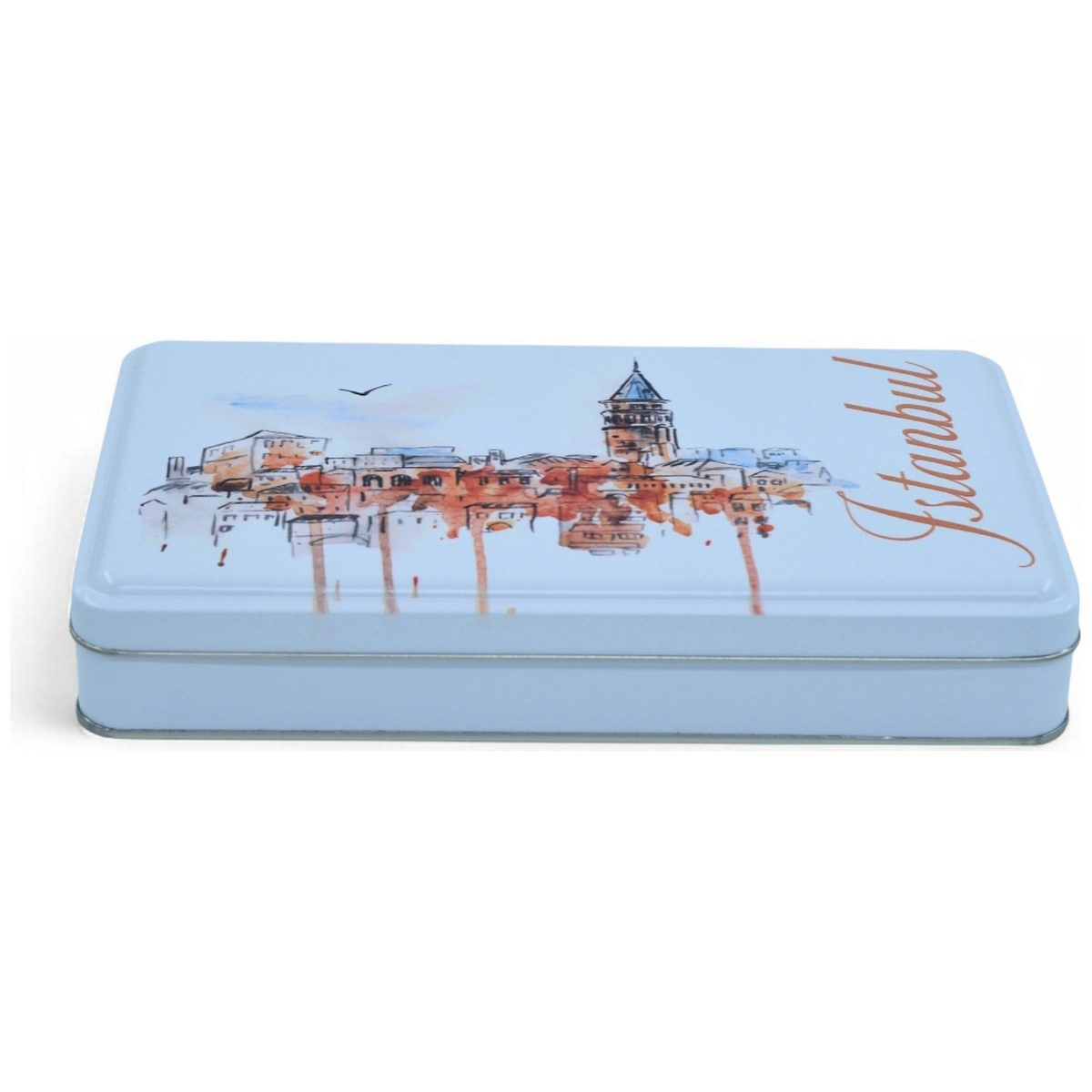 Custom Printed 135x190x45 mm Matte White Rectangular Tin Box