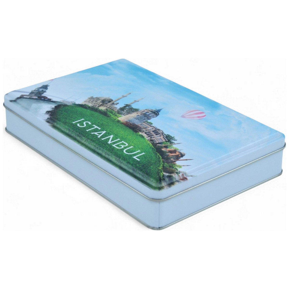Custom Printed 135x190x45 mm Matte White Rectangular Tin Box