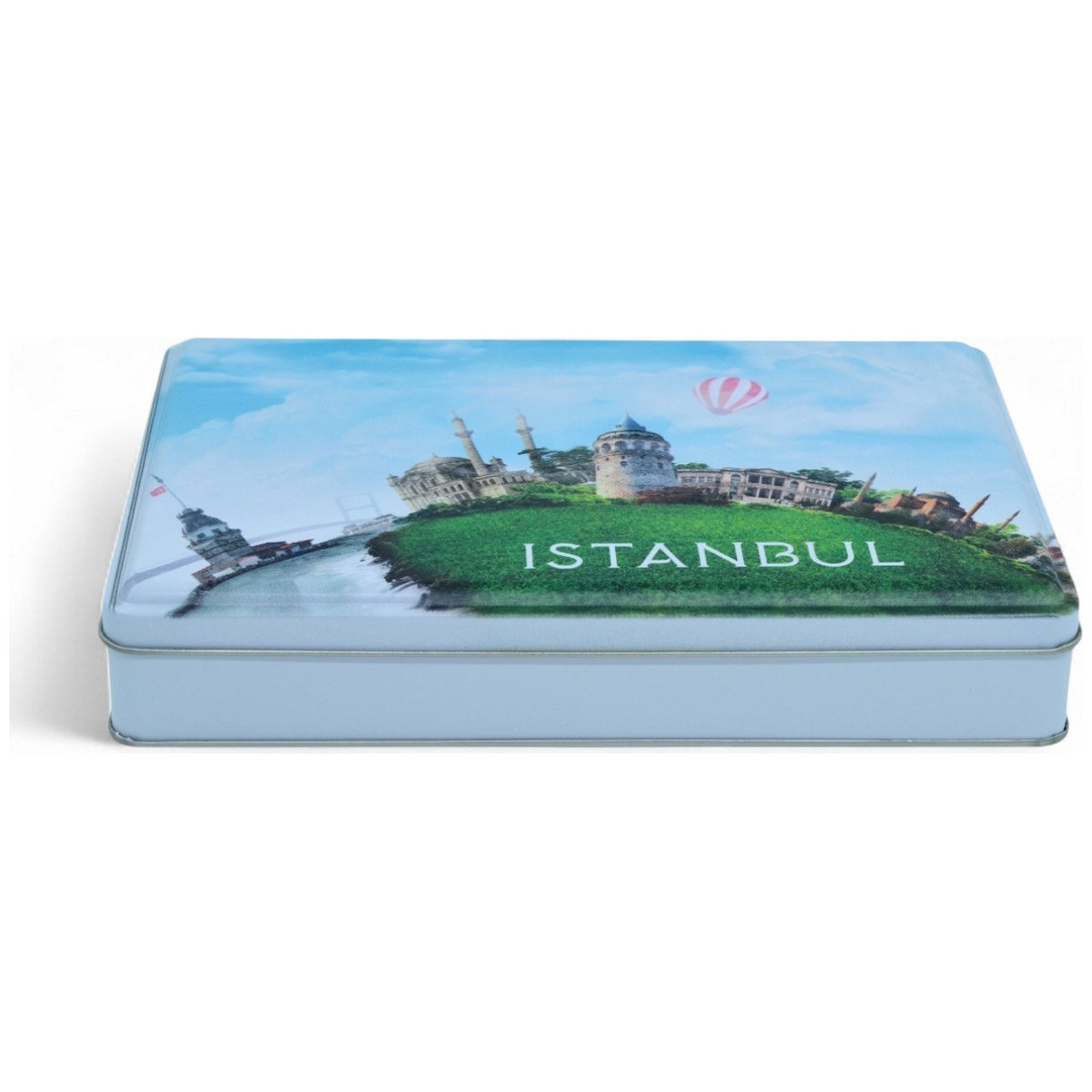 Custom Printed 135x190x45 mm Matte White Rectangular Tin Box