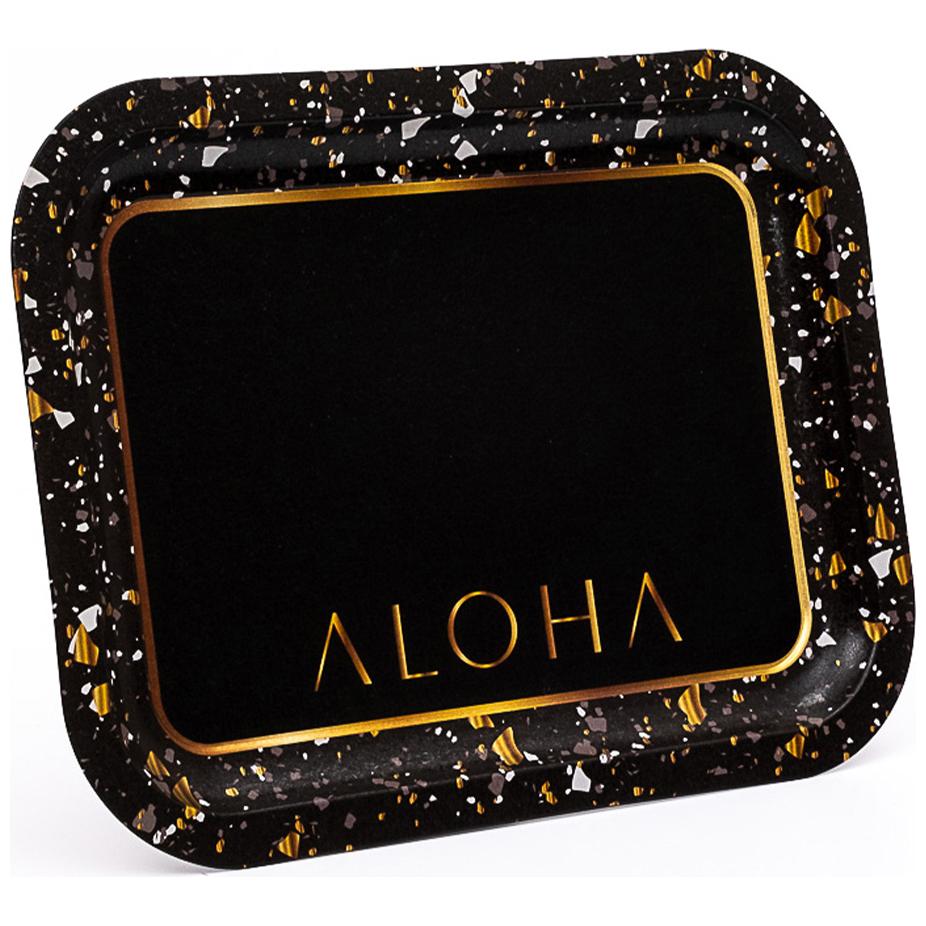 233 x 307 mm Rectangular Metal Tray Terrazzo Black