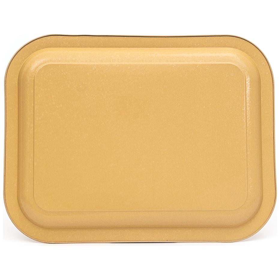 233 x 307 mm Rectangular Metal Tray Floral Design Pastel Yellow