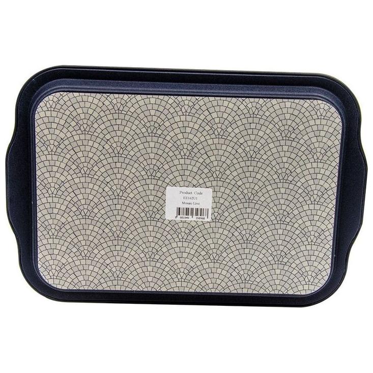215x316 mm  Rectangular Metal Tray Handle Geometric Mosaic Pattern