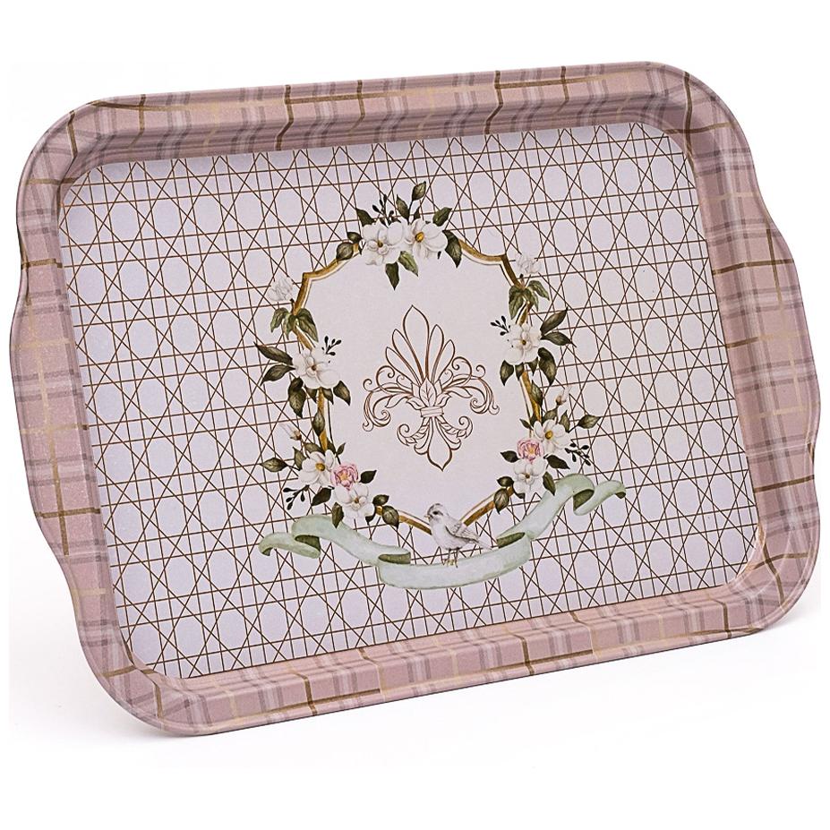 215x316 mm  Rectangular Metal Tray Handle Rosy