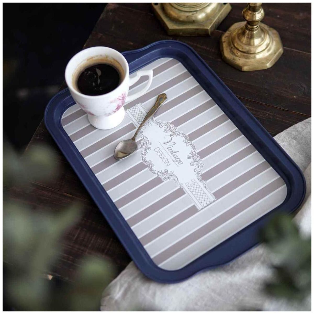 215x316 mm Rectangular Metal Tray Handle Elegance
