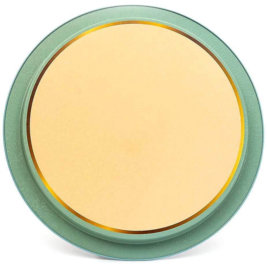  Ø370 mm Round Metal Tray  Floral Design Pastel Blue