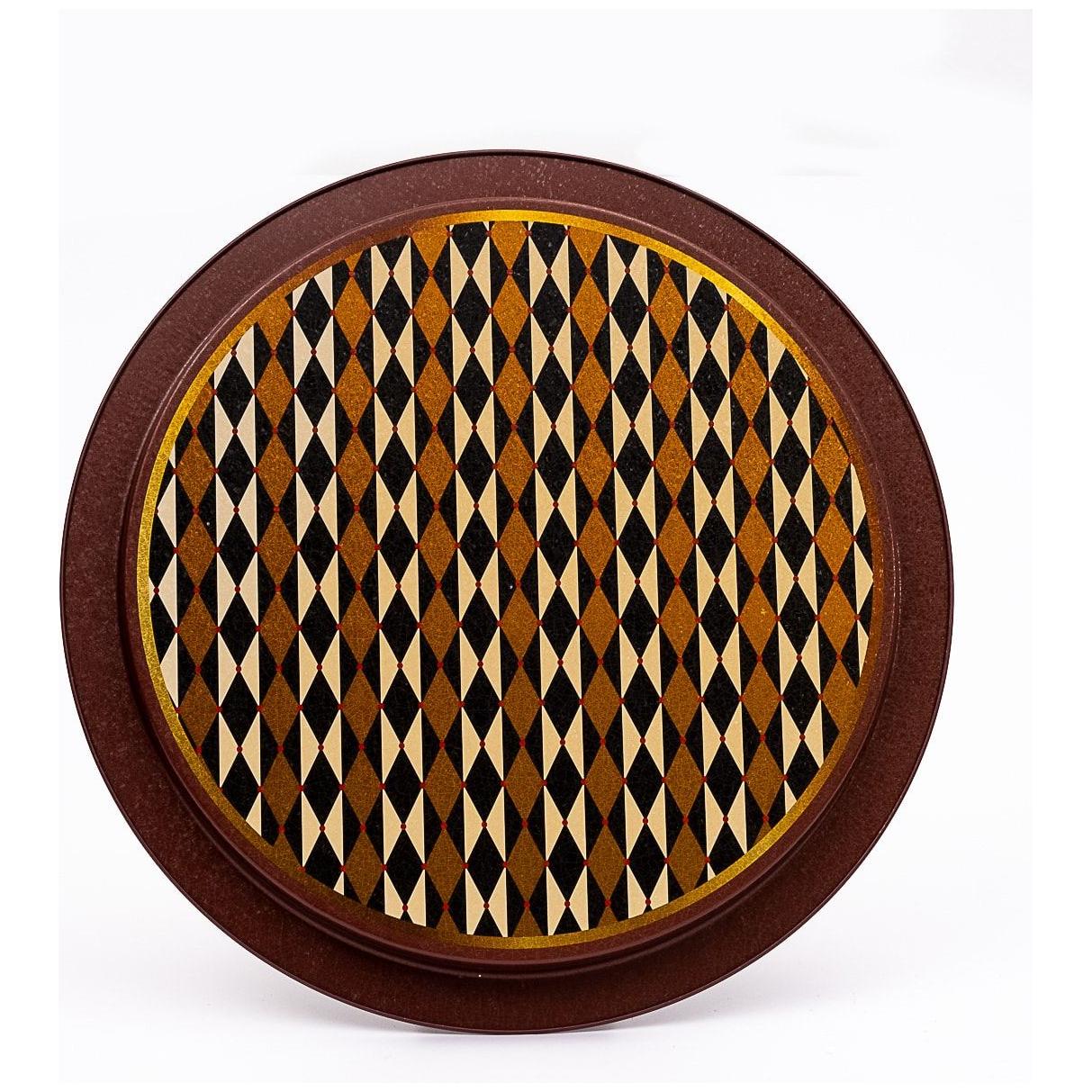 Ø370 mm Round Metal Tray Vintage Circus Elegance