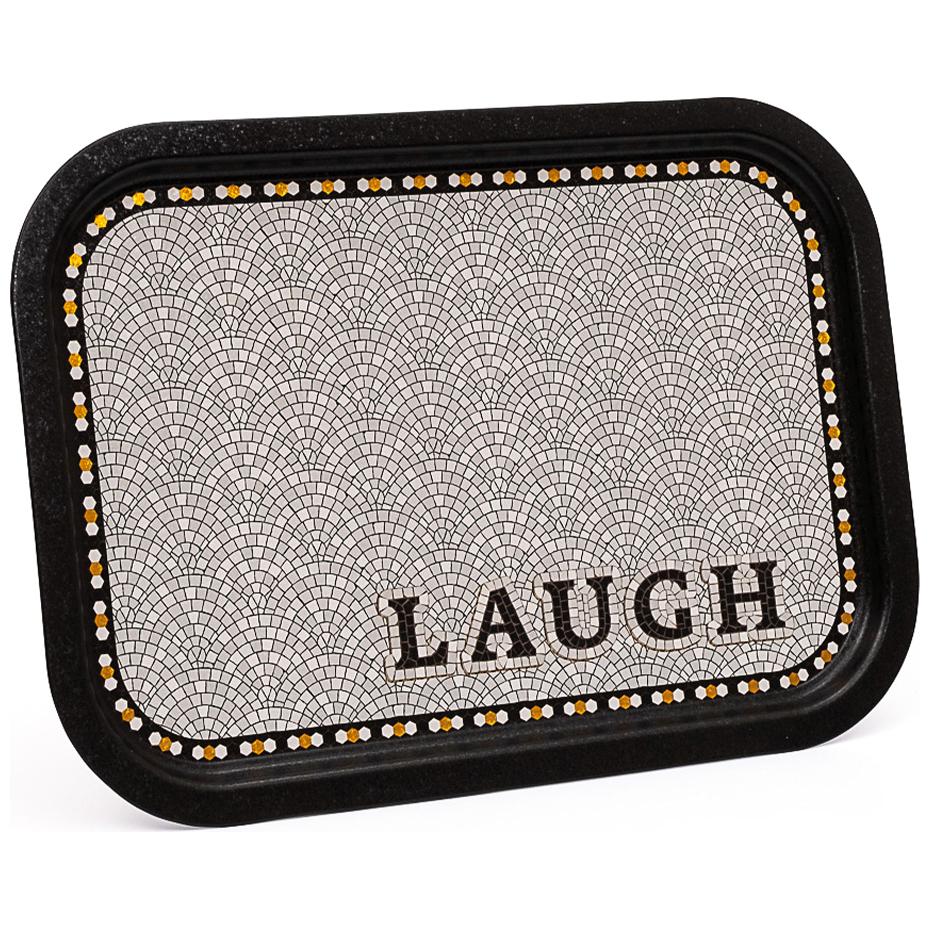 285x400 mm Rectangular Metal Tray Geometric Mosaic Pattern