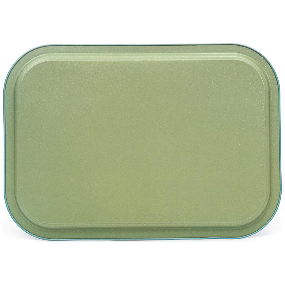 285x400 mm Rectangular Metal Tray Floral Design Pastel Blue