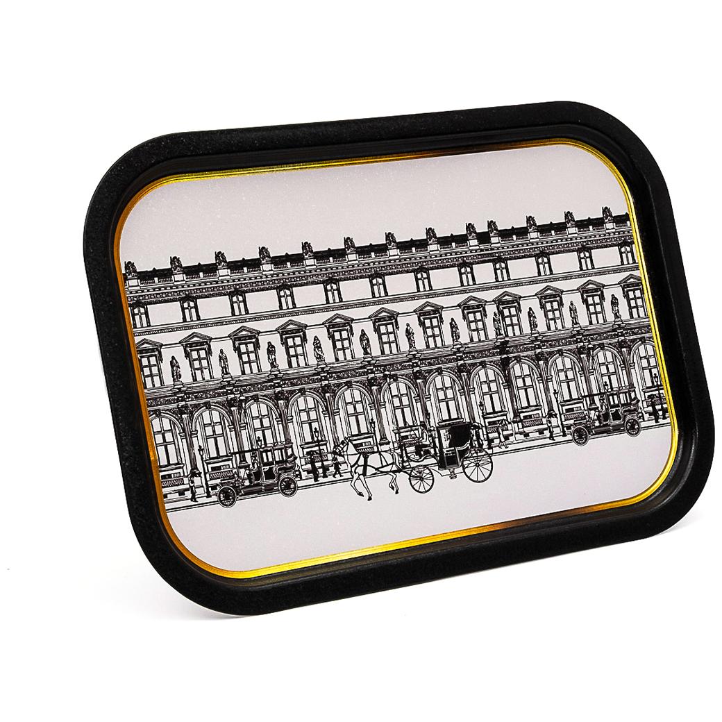 285x400 mm Rectangular Metal Tray vintage cityscapes illustration