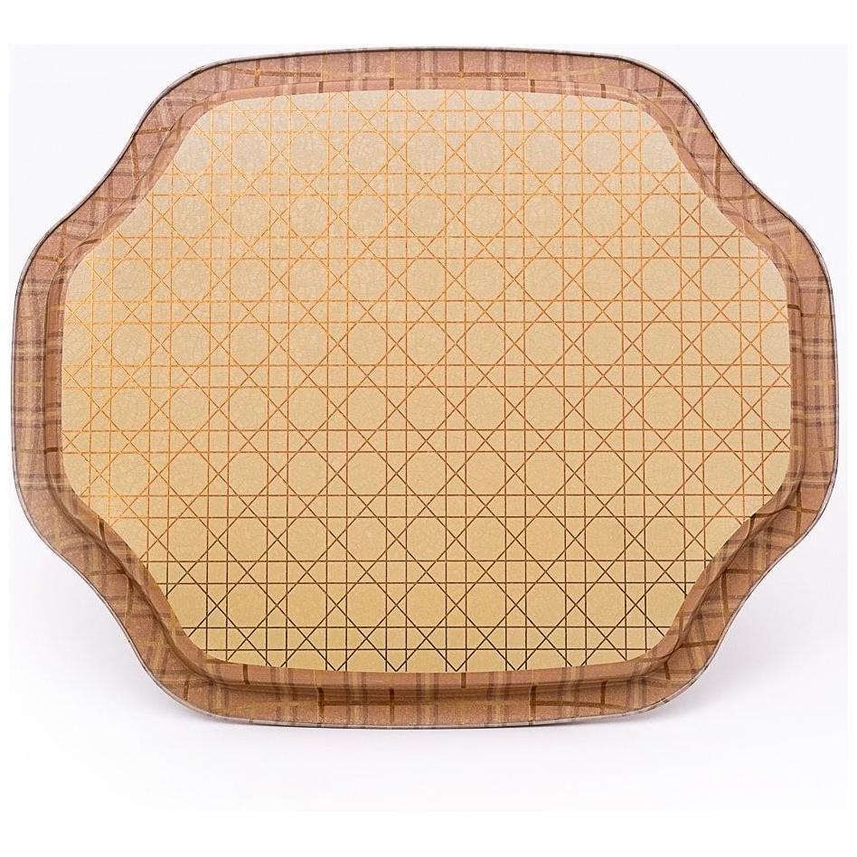 Curved wavy edge Tray  278x332 mm Rosy