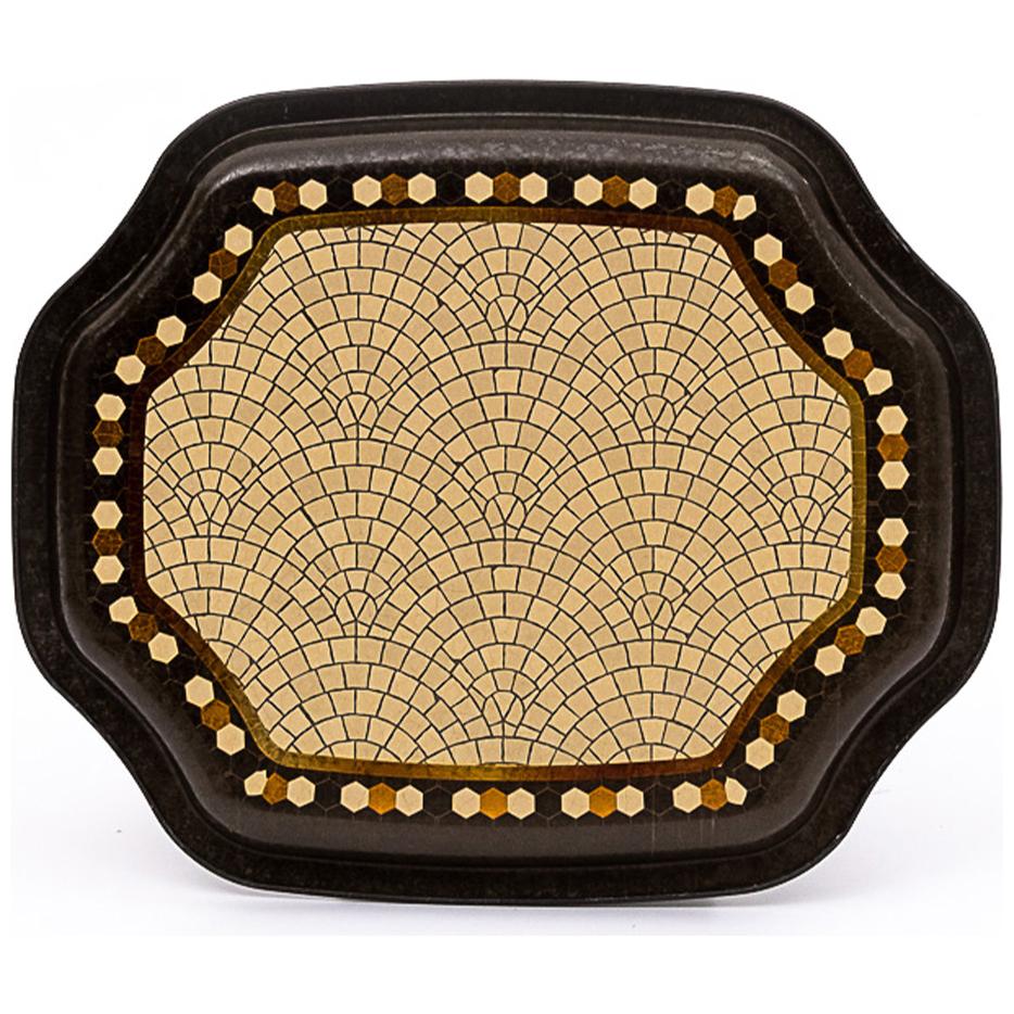 Curved wavy edge Tray  160x190 mm Geometric Mosaic Pattern