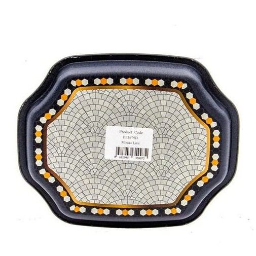 Curved wavy edge Tray  160x190 mm Geometric Mosaic Pattern