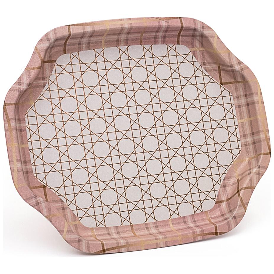 Curved wavy edge Tray  160x190 mm Rosy