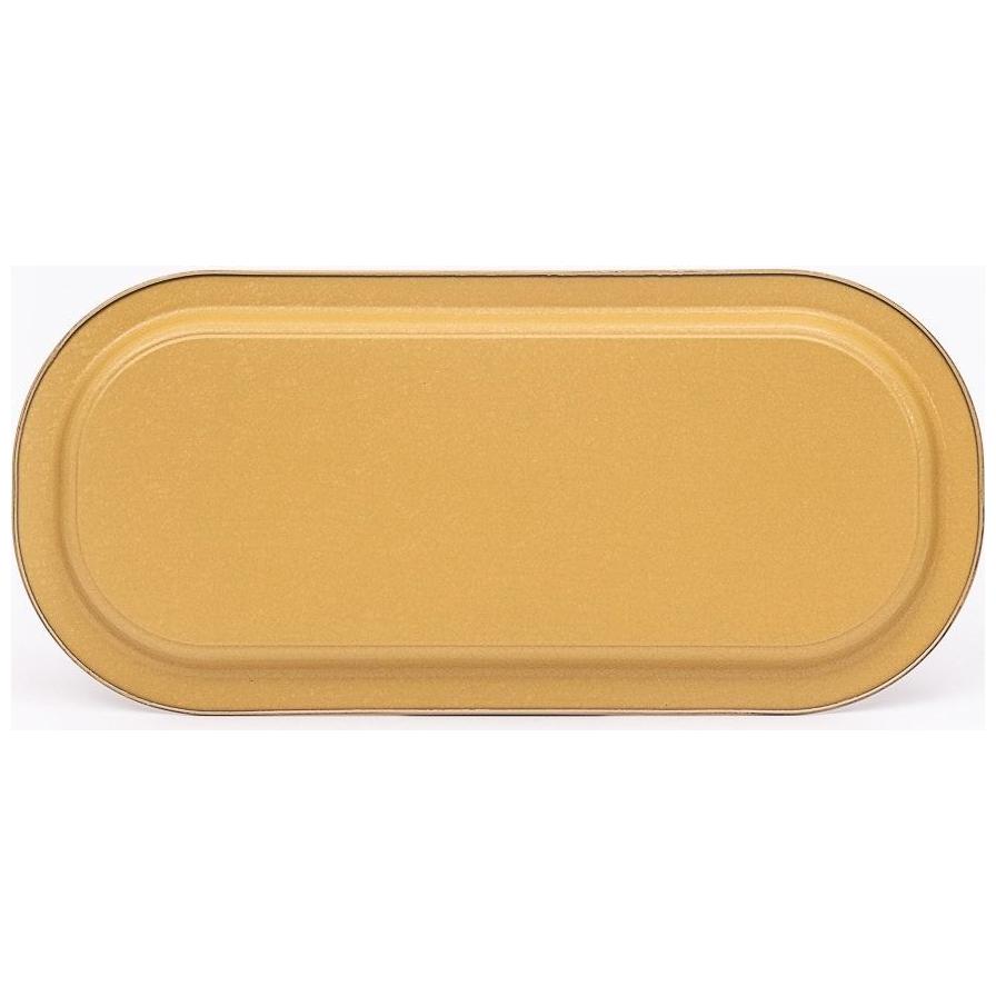 160x350 mm Rectangular Metal Tray Floral Design Pastel Yellow