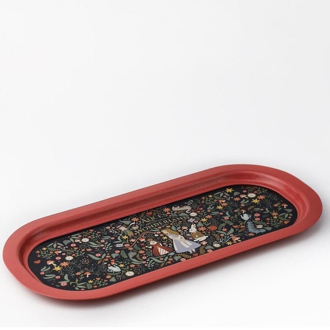 160x350 mm Rectangular Metal Tray Alice in Wonderland