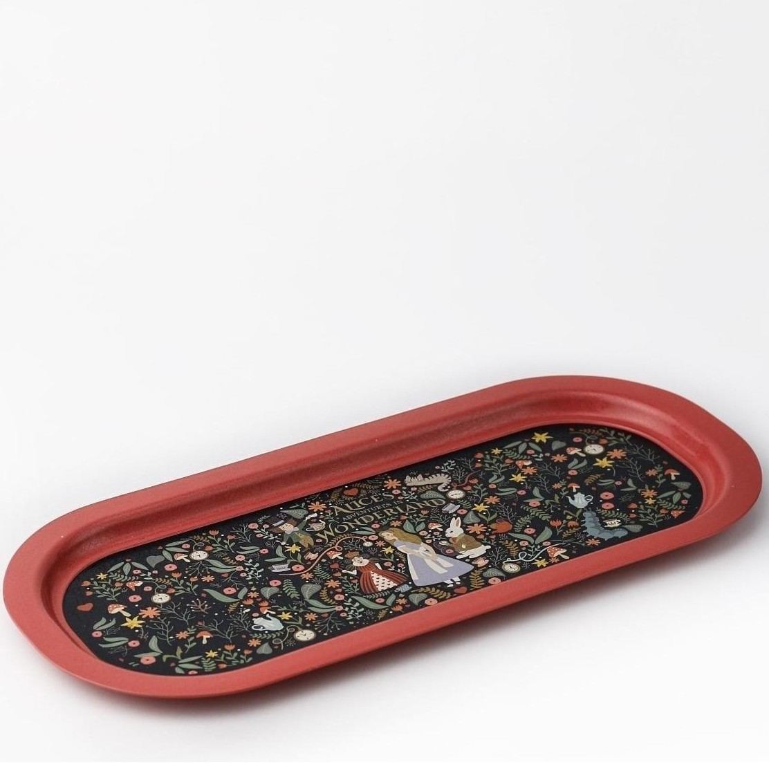 160x350 mm Rectangular Metal Tray Alice in Wonderland