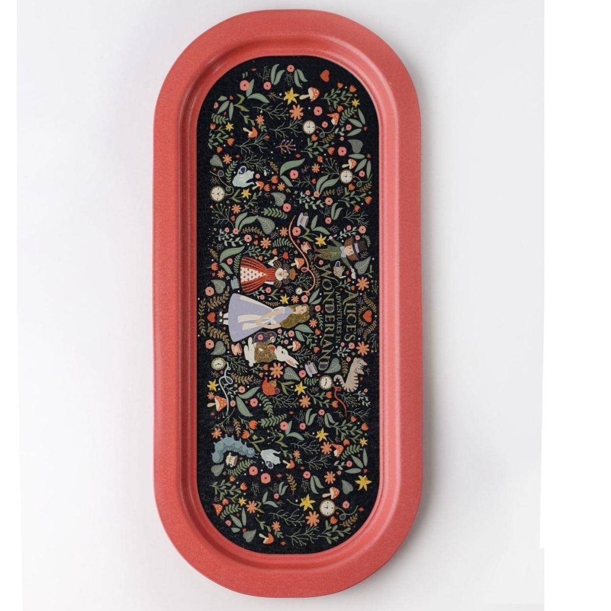 160x350 mm Rectangular Metal Tray Alice in Wonderland