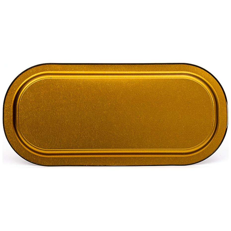 160x350 mm Rectangular Metal Tray Gold Leopard Print Pattern