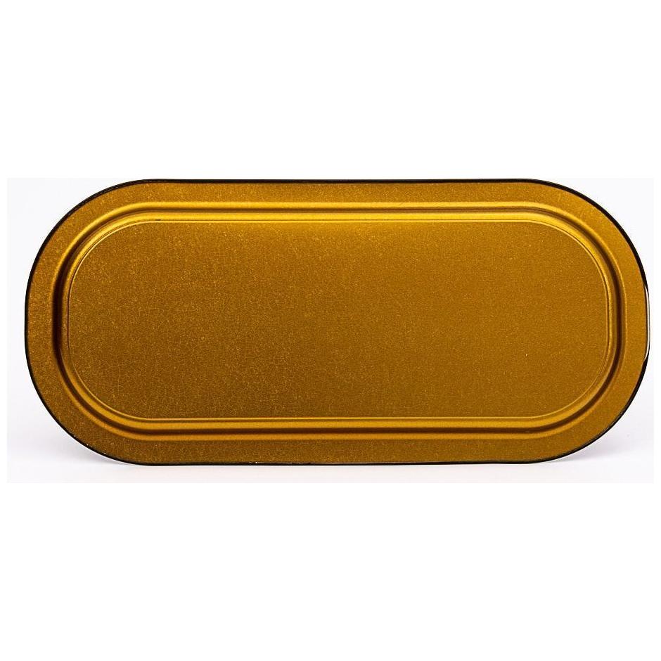 160x350 mm Rectangular Metal Tray Gold Leopard Print Pattern