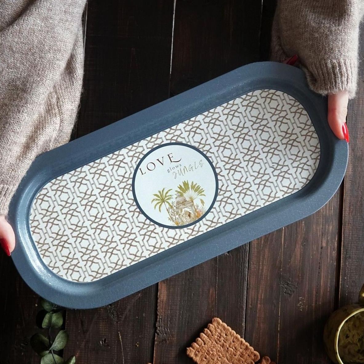 160x350 mm Rectangular Metal Tray Tropical Jungle – A Lush Paradise of Nature & Wildlife