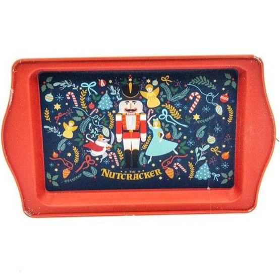 160 x 250 mm Rectangular Metal Tray Handle Nutcracker festive and whimsical Clara, and holiday decorations