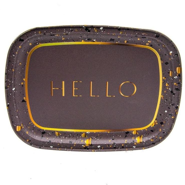 235 x 305 mm Metal Rectangular Tray Terrazzo Brown