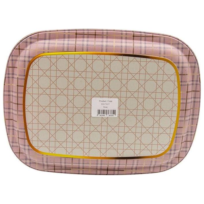 235 x 305 mm Metal Rectangular Tray Rosy