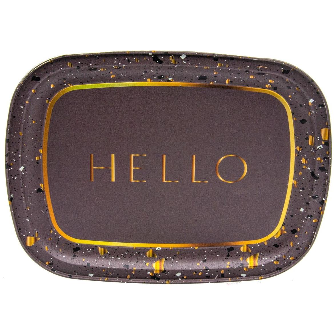 235 x 305 mm Metal Rectangular Tray Terrazzo Brown