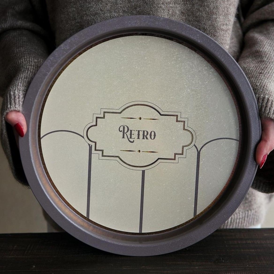 Ø315 mm Round Metal Tray  Retro