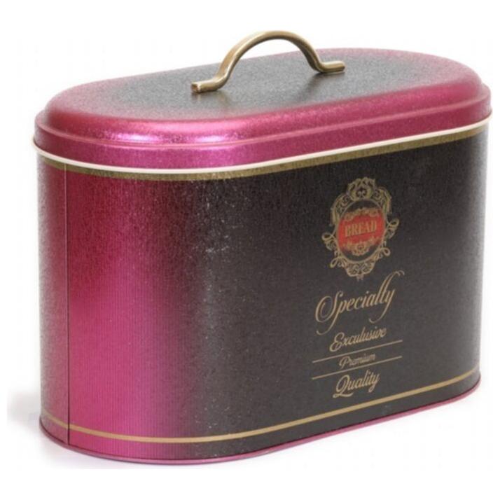 178 x 338 x 200 mm Metal Bread Box  Metal Handle 9.8L Specialty Pink