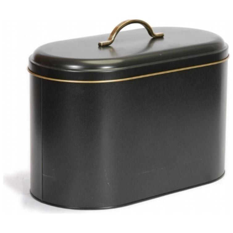 178 x 338 x 200 mm Metal Bread Box Metal Handle 9.8L Black