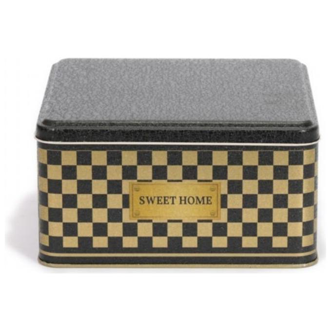 198x198x100 mm Square Metal Storage box 3.7L Checkerboard