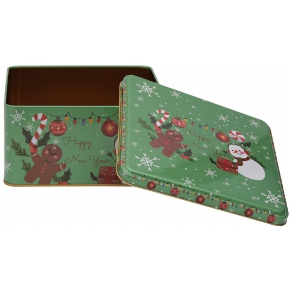 198x198x100 mm Square Metal Storage box 3.7L Snowman