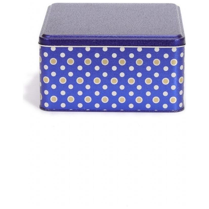 198x198x100 mm Square Metal Storage box 3.7L Point Blue