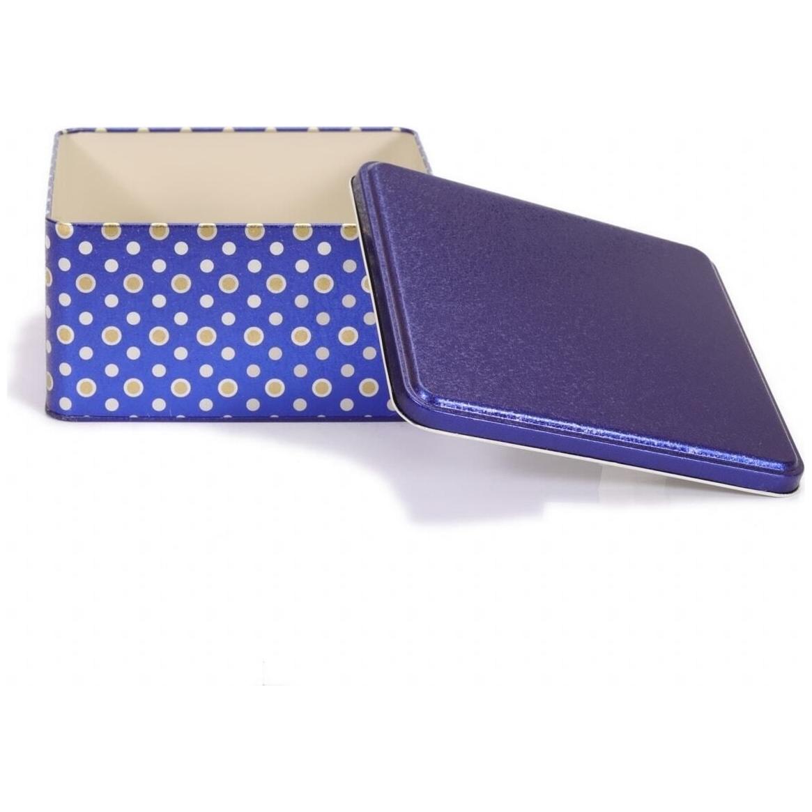 198x198x100 mm Square Metal Storage box 3.7L Point Blue