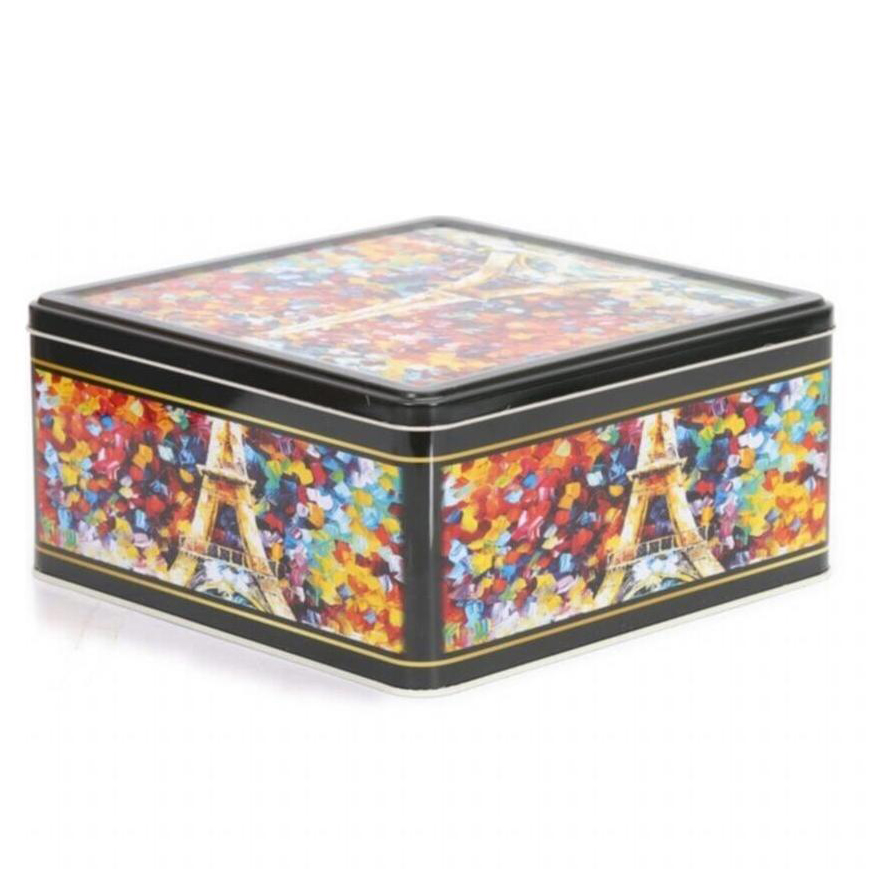 235x235x110 Square Tin Box 5.8L slip lid Afremov Paris