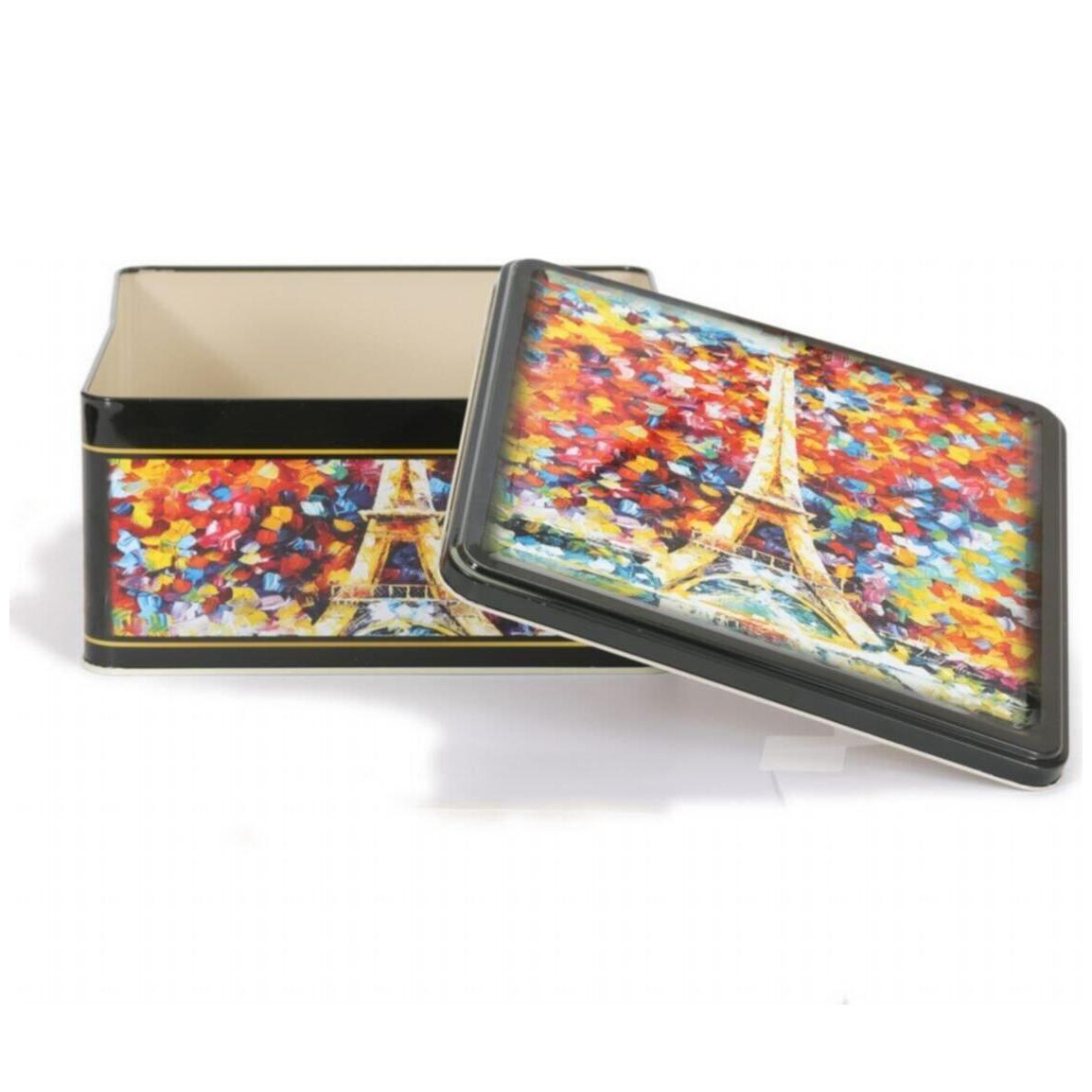 235x235x110 Square Tin Box 5.8L slip lid Afremov Paris