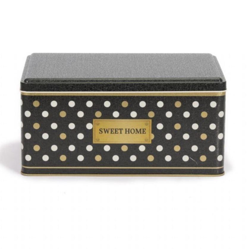 170x260x120 mm Rectangular Metal Storage Box Slip Lid 5.1L Point Black
